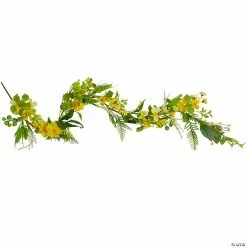 Outlet 🔔 5' Yellow Daisy and Berry Floral Spring Garland 👍