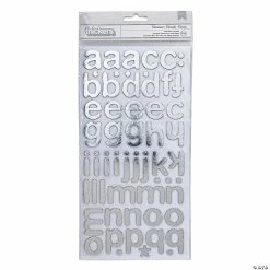 Coupon ⌛ American Crafts™ Thickers™ 3D Cinnamon Silver Foil Alphabet Stickers - 118 Pc. 🔥