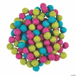 Buy ❤️ Bright Wool Felt Pom-Poms - 120 Pc. 🤩