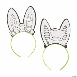 Budget 👏 Color Your Own Bunny Ear Headbands - 12 Pc. ⌛