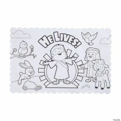 Brand new 🔥 Color Your Own He Lives Placemats - 12 Pc. 😍