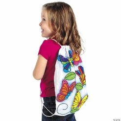 Cheap ❤️ Color Your Own Medium Butterfly Canvas Drawstring Bags - 12 Pc. 😍 -Easter Crafts Sales color your own medium butterfly canvas drawstring bags 12 pc 48 9770 a02