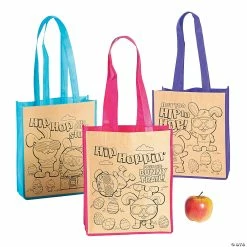 Outlet ❤️ Color Your Own Medium Easter Tote Bags - 12 Pc. 🌟
