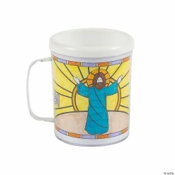 Budget 👏 Color Your Own Religious Easter Mugs - 12 Ct. ❤️ -Easter Crafts Sales color your own religious easter mugs 12 ct 36 1650 a01