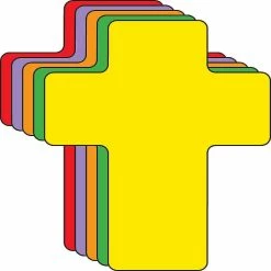 Promo 😍 Creative Shapes Etc. - Cross Assorted Color Creative Cut-outs- 5.5" 😉