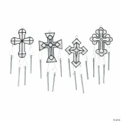 Cheap 💯 Cross Suncatcher Wind Chimes - 12 Pc. 🧨