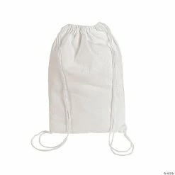 Flash Sale ❤️ DIY Medium White Canvas Drawstring Bags - 48 Pc. 🧨