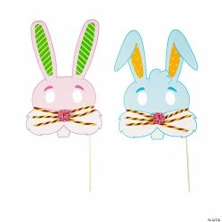 Discount 🧨 Easter Bunny Mask Photo Stick Prop Craft Kit - Makes 12 😀