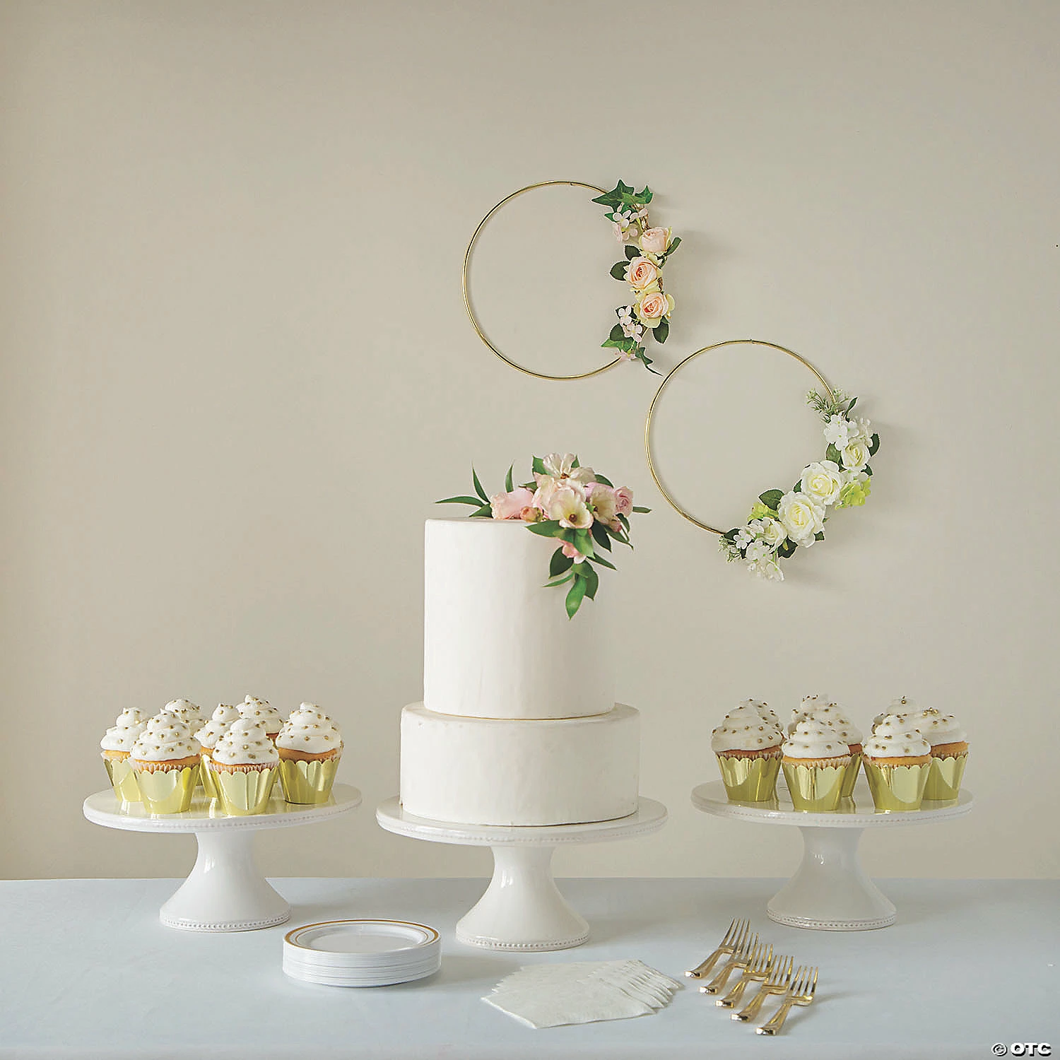 Cheapest 😍 Gold Hoop Decoration with Peach Floral Accents 🛒 4 Cheapest 😍 Gold Hoop Decoration with Peach Floral Accents 🛒 - Image 2