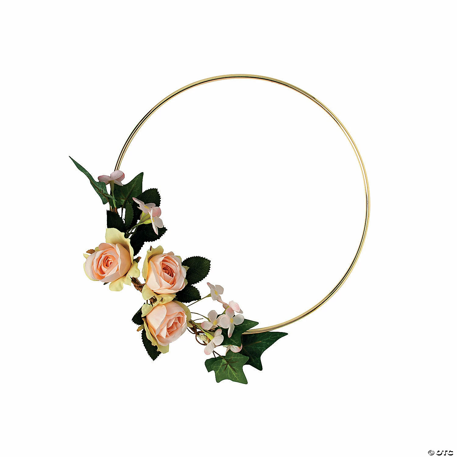 Cheapest 😍 Gold Hoop Decoration with Peach Floral Accents 🛒 3 Cheapest 😍 Gold Hoop Decoration with Peach Floral Accents 🛒