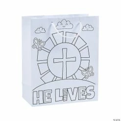 Cheapest 😍 Medium Color Your Own He Lives Gift Bags - 12 Pc. 🔥