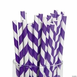 Buy 💯 Striped Paper Straws - 24 Pc. ✨