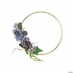 Best Pirce 🥰 Small Gold Hoop Decoration with Purple Floral Accents ❤️