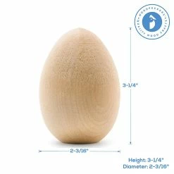Wholesale 😉 Woodpeckers Crafts, DIY Unfinished Wood 3-1/4" Flat Bottom Egg, Pack of 10 ✔️ -Easter Crafts Sales woodpeckers crafts diy unfinished wood 3 1 4 flat bottom egg pack of 1014123052 a03NOWA